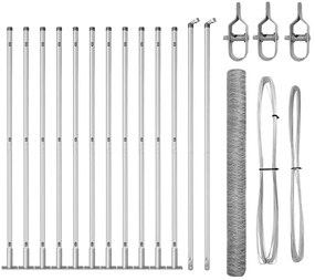 Conjunto de Cercas Conjunto de 2 Aço Galvanizado 25 x 1.5 m