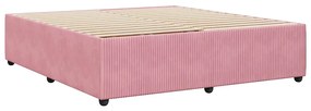 Estrutura de cama 200x200 cm veludo rosa
