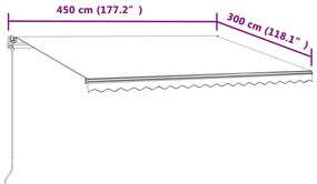 Toldo retrátil automático 450x300 cm antracite