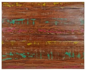 vidaXL Tampo de mesa retangular 100x80x2,5cm madeira recuperada maciça