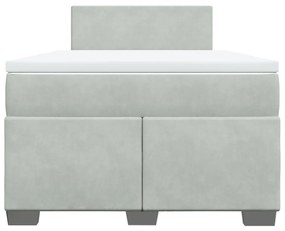 Cama boxspring com colchão 120x190 cm veludo cinzento-claro