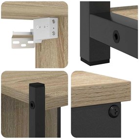 Conjunto de Móveis para Banheiro 4 pcs Carvalho sonoma Médio