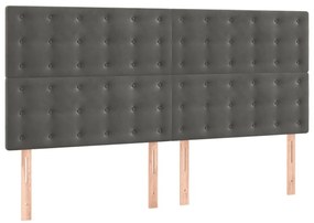 Estrutura de cama sem colchão 160x200 cm veludo cinzento-escuro
