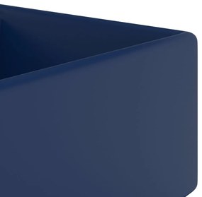 Lavatório luxuoso quadrado 41x41 cm cerâmica azul-escuro mate