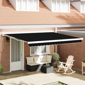 Toldo Retrátil Automático vidaXL Preto 400x300 cm