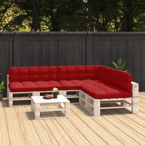 vidaXL Almofadões para sofás de paletes 7 pcs vermelho