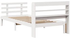 Estrutura de cama c/ cabeceira sem colchão 100x200 cm branco