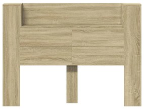 Armário cabeceira c/ luzes LED 140x16,5x103,5cm carvalho sonoma
