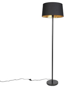 LED Candeeiro de pé inteligente preto com abajur preto 45 cm incl. Wifi A60 - Simplo Moderno