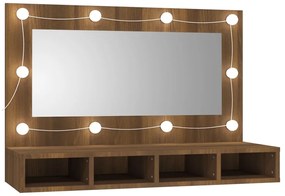 Toucador Natalie de Parede com Luzes LED - Nogueira - Design Moderno