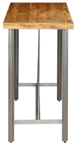 Mesa de bar em madeira de teca recuperada maciça 120x58x106 cm