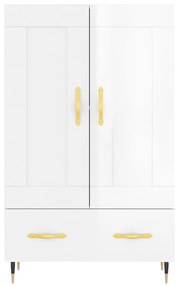 Aparador alto 69,5x31x115 cm derivados madeira branco brilhante