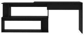 Secretária de canto 200x50x76 cm derivados de madeira preto