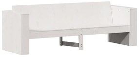 2 pcs conjunto lounge de jardim madeira de pinho maciça branco