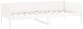 Sofá-cama 90x190 cm madeira de pinho maciça branco