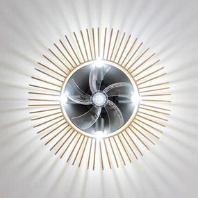 Ventoinha de teto EnergySilen LampAero 600 Natur WhiteWood  de design com motor DC, com uma potência de 20 W