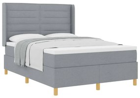 Cama Box com Colchão Cinza Claro 140x200 cm