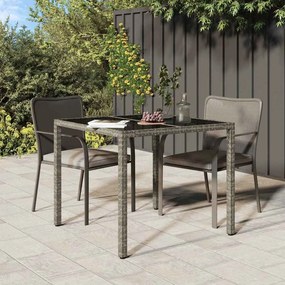 vidaXL Mesa de Jantar Cinza 90x90x75 cm Vime Sintético