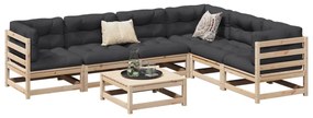 vidaXL 7 pcs conjunto de sofás para jardim madeira de pinho maciça
