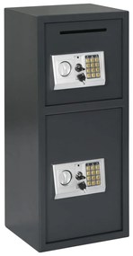 vidaXL Cofre digital com porta dupla 35x31x80 cm cinzento escuro