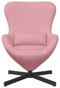 Cadeira de Ovo vidaXL Veludo Rosa