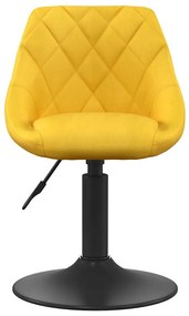 Cadeiras de jantar giratórias 2 pcs veludo amarelo mostarda