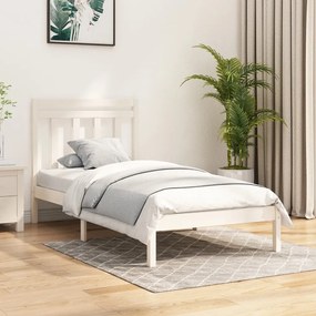 3105236 vidaXL Estrutura de cama 90x200 cm madeira maciça branco