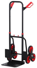 DURHAND Carrinho de mão de escada dobrável portátil carga 120 kg 60x45x109cm vermelho e preto | Aosom Portugal