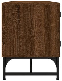 Móvel de TV c/ portas de vidro 102x37x50 cm carvalho castanho