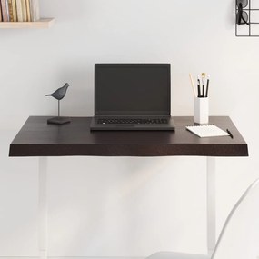vidaXL Tampo de mesa com bordas vivas maciço tratado castanho-escuro
