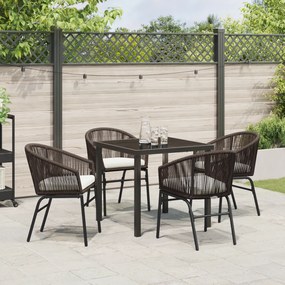 Conjunto de Jantar de Jardim com 5 Peças - Woven Rattan Marrom