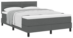 Cama Box Spring com Colchão Cinza Escuro 160x200 cm Tecido