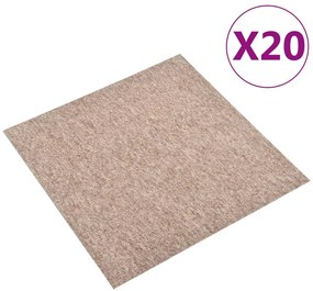 Ladrilhos carpete para pisos 20 pcs 5 m² 50x50 cm bege