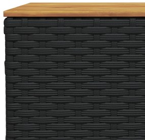 10 pcs conjunto sofás de jardim c/ almofadões vime PE preto