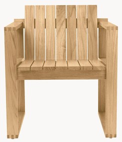 Cadeira de jantar para jardim em madeira de teca com apoio de braços BK11