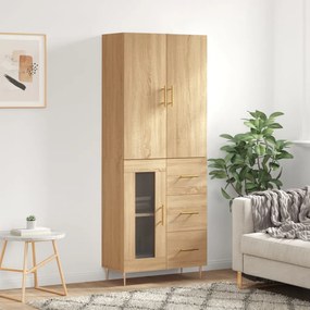 vidaXL Armário alto 69,5x34x180 cm derivados de madeira cor sonoma