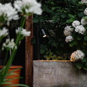 Candeeiro exterior preto IP44 ajustável de 45 cm - Solo