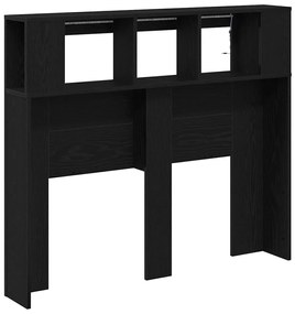 Cabeceira Armazenagem vidaXL com Luzes LED Carvalho Preto 120x18,5x103