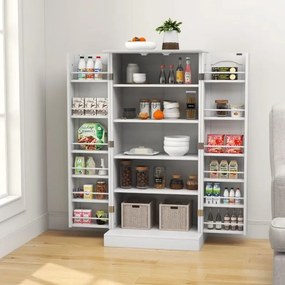 Armario Despensa com 2 portas e 16 moderno para sala de jantar 60 x 40 x 120 cm Branco