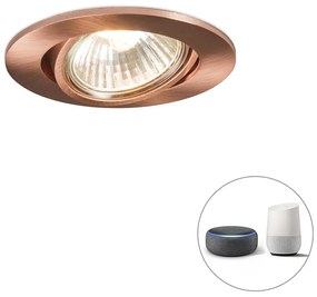 LED Foco embutido inteligente cobre inclinável incl. Wifi GU10 - Cisco Moderno