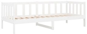 Sofá-cama 90x190 cm madeira de pinho maciça branco