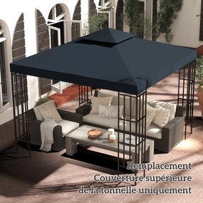 Cobertura de substituição para pergula de jardim (NÃO INLCUIDA) , poliéster, 3x3 m, cinzento antracite