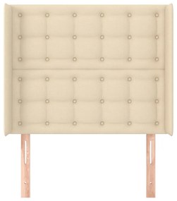 Cabeceira de cama c/ abas tecido 93x16x118/128 cm creme