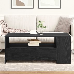 Mesa de Café Preta de Carvalho 102x55x43,5 cm Feita de Madeira Engenhe