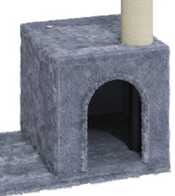 Árvore p/ gatos c/ postes arranhadores sisal 70 cm cinza-claro