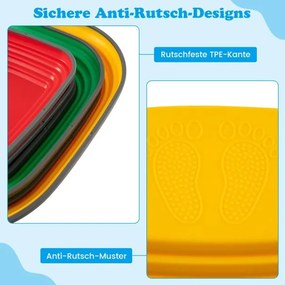 Conjunto de 6 pedras de equilíbrio para crianças, pedras empilháveis antiderrapantes Multicolor