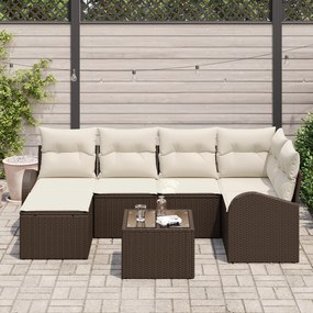 Conjunto de Sofá de Jardim vidaXL 6 Peças com Almofadas Cinza Polyratt
