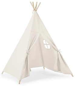 Kave Home - Tipi Darlyn 100% algodão branco e pernas de madeira maciça de pinho