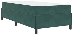 vidaXL Estrutura da Cama com colchão Verde Escuro 90 x 200 cm tecido