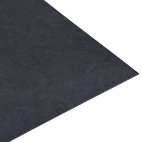 Tábuas de soalho autoadesivas 5,11 m² PVC mármore preto